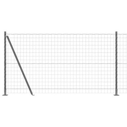 Euro Fence with Concrete Base 10 x 1.2 m PVC-Coated Steel Grey