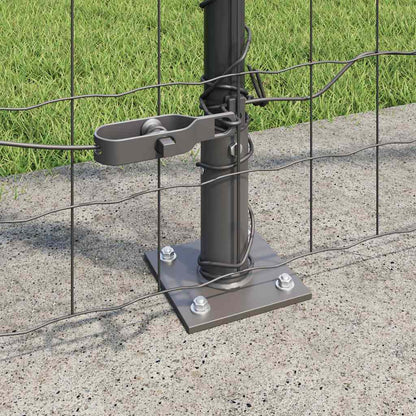 Euro Fence with Concrete Base 10 x 1.4 m PVC-Coated Steel Grey