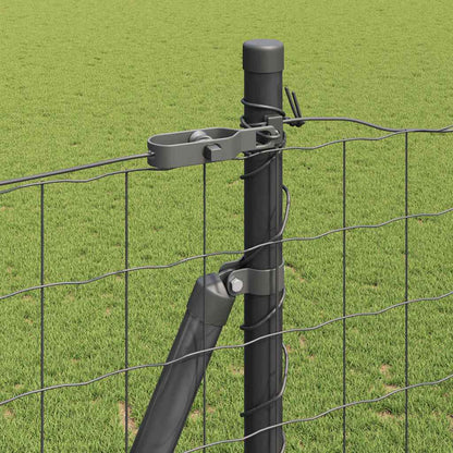 Euro Fence with Concrete Base 10 x 1.4 m PVC-Coated Steel Grey