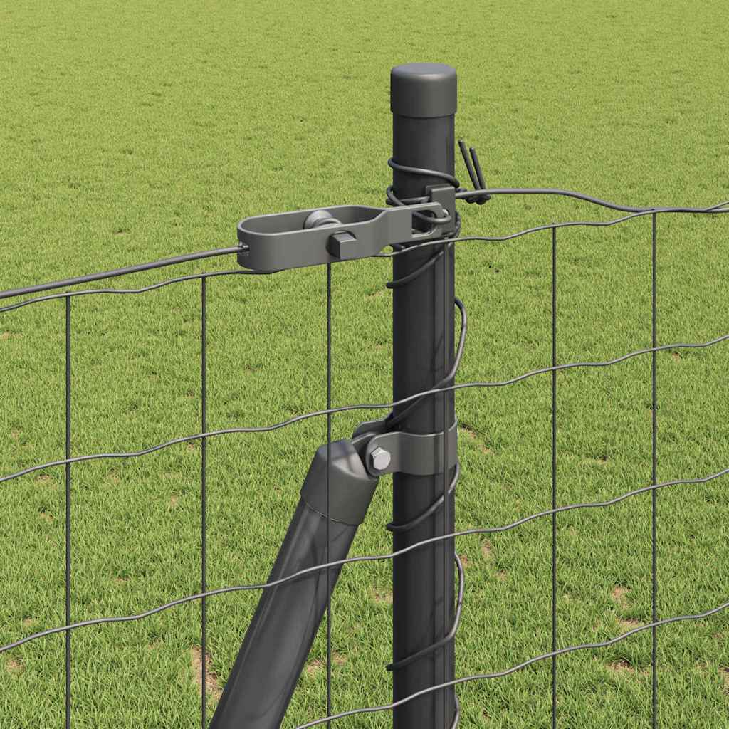 Euro Fence with Concrete Base 10 x 1.6 m PVC-Coated Steel Grey
