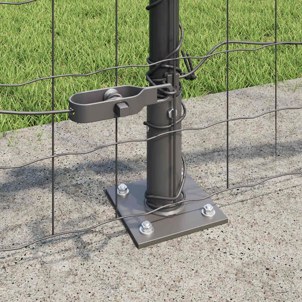 Fence with Post Grey 0.4 x 25 m Steel and PVC