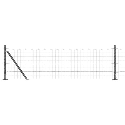 Fence with Post Grey 0.4 x 25 m Steel and PVC