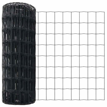 Fence with Post Grey 0.4 x 25 m Steel and PVC