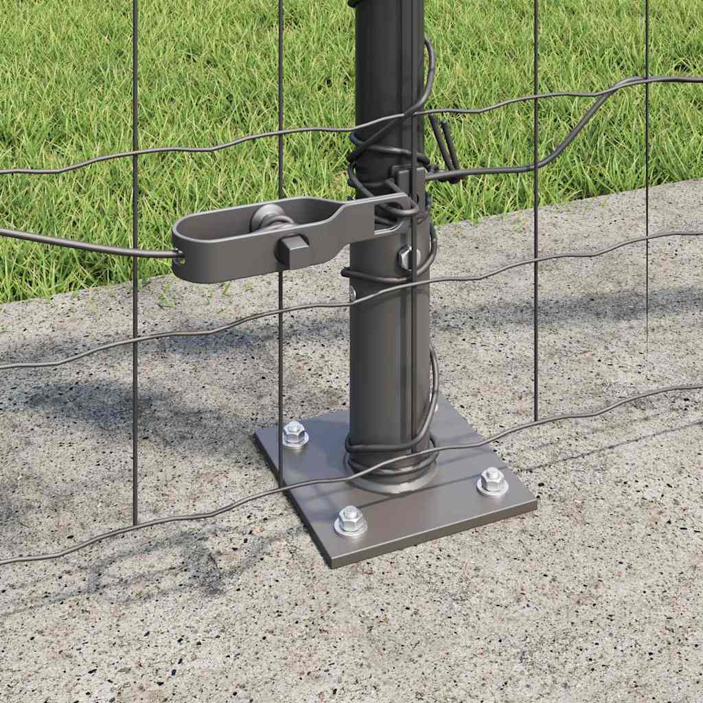 Euro Fence with Concrete Base 25 x 0.8 m PVC-Coated Steel Grey