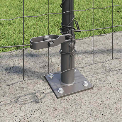 Euro Fence with Concrete Base 25 x 1.2 m PVC-Coated Steel Grey