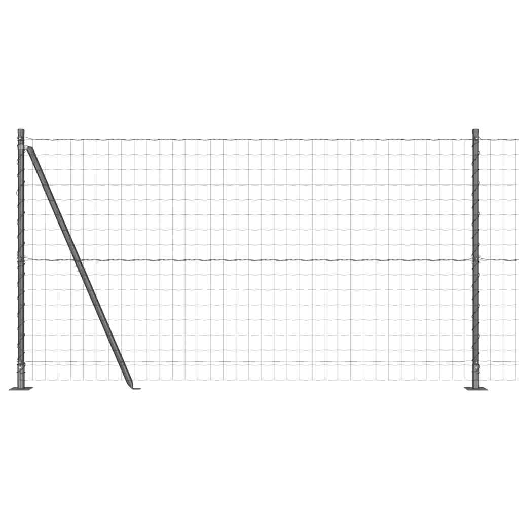 Euro Fence with Concrete Base 25 x 1.2 m PVC-Coated Steel Grey