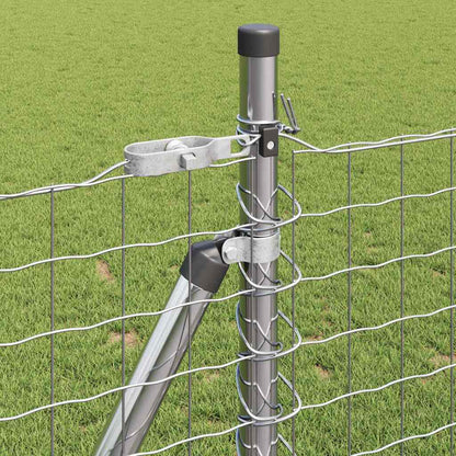 Outdoor Euro Fence with Concrete Base 10 x 0.8 m Silver Mesh