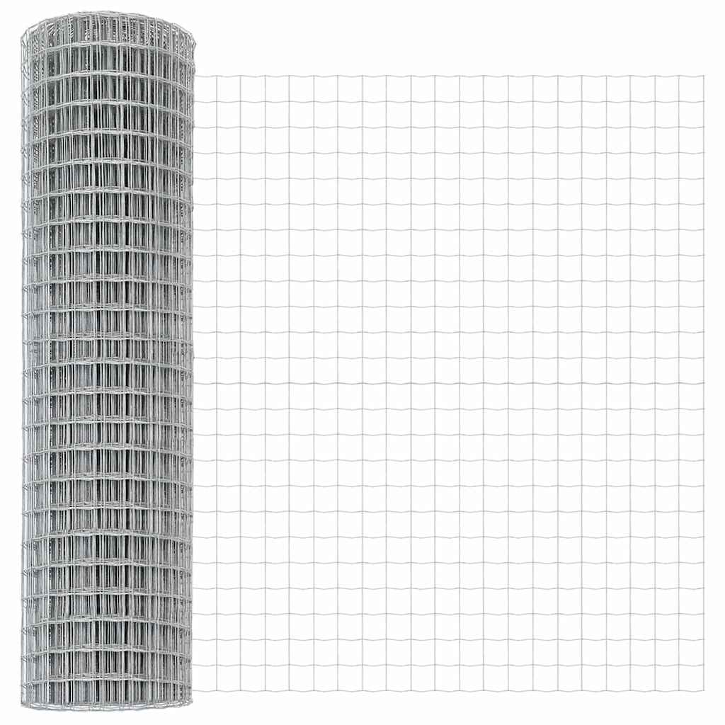 Outdoor Euro Fence with Concrete Base 10 x 0.8 m Silver Mesh