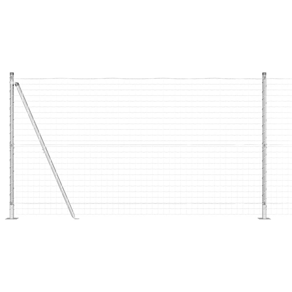 Outdoor Euro Fence with Concrete Base 10 x 1.2 m Silver Mesh
