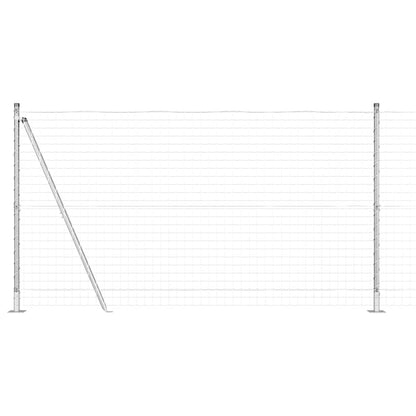 Outdoor Euro Fence with Concrete Base 10 x 1.2 m Silver Mesh