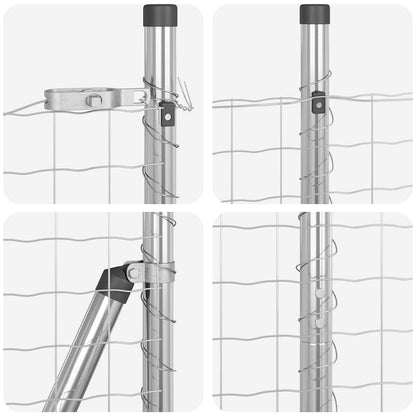 Euro Fence with Concrete Base 10 x 1.4 m Galvanised Steel Mesh