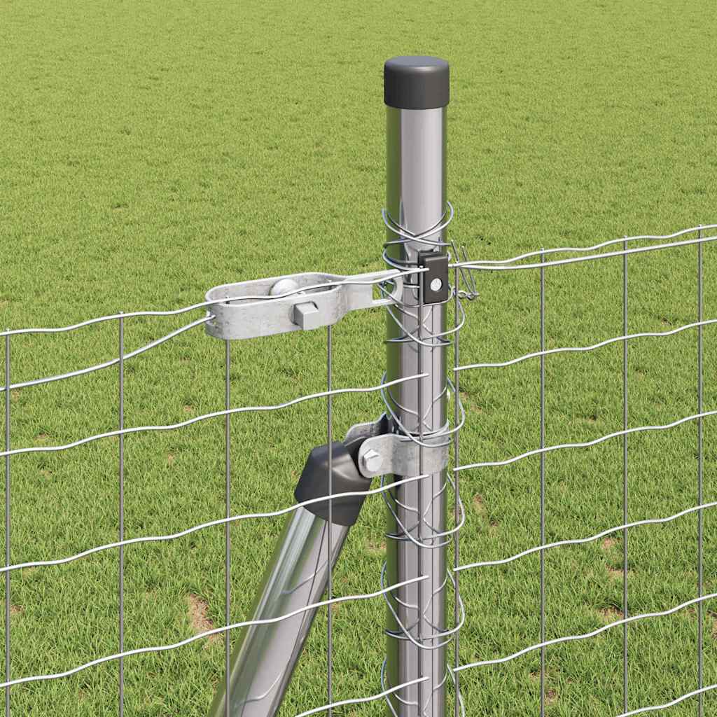 Euro Fence with Concrete Base 10 x 1.4 m Galvanised Steel Mesh