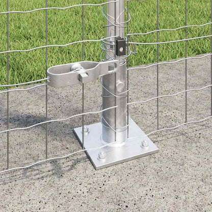 Euro Fence with Concrete Base 10 x 1.4 m Galvanised Steel Mesh