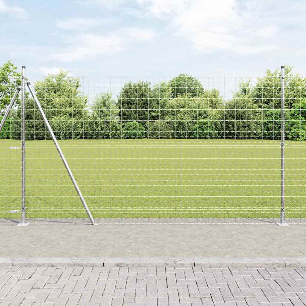 Euro Fence with Concrete Base 10 x 1.4 m Galvanised Steel Mesh