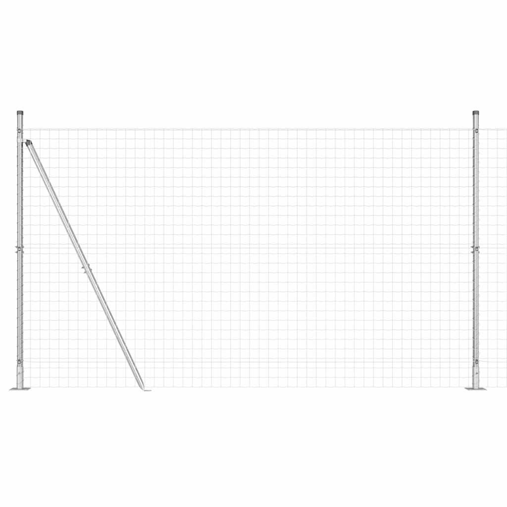 Euro Fence with Concrete Base 10 x 1.4 m Galvanised Steel Mesh