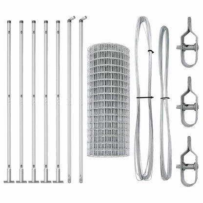 Euro Fence with Concrete Base 10 x 1.4 m Galvanised Steel Mesh