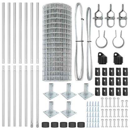 Euro Fence with Concrete Base 10 x 1.4 m Galvanised Steel Mesh