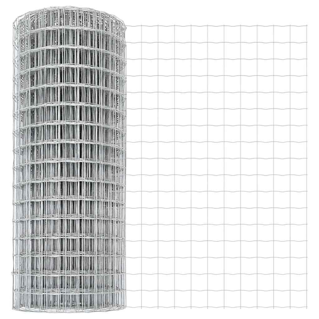 Euro Fence with Concrete Base 10 x 1.4 m Galvanised Steel Mesh