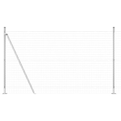 Outdoor Euro Fence with Concrete Base 10 x 1.5 m Silver Mesh