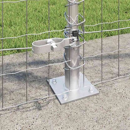 Fence with Post Silver 1 x 10 m Steel