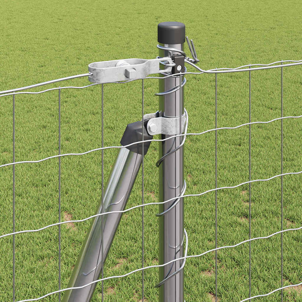 Outdoor Euro Fence with Concrete Base 10 x 1.2 m Silver Mesh