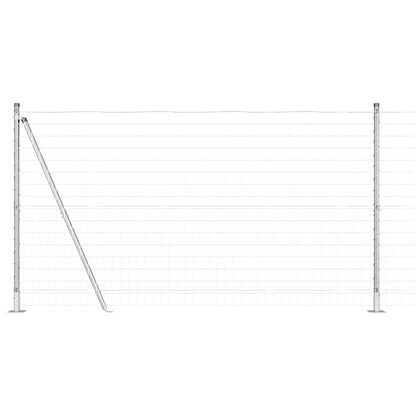Outdoor Euro Fence with Concrete Base 10 x 1.2 m Silver Mesh