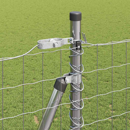 Outdoor Euro Fence with Concrete Base 10 x 1.4 m Silver Mesh