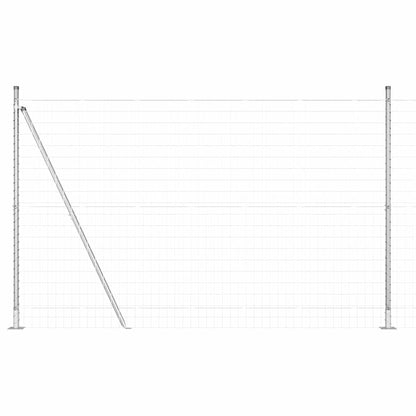 Outdoor Euro Fence with Concrete Base 10 x 1.4 m Silver Mesh