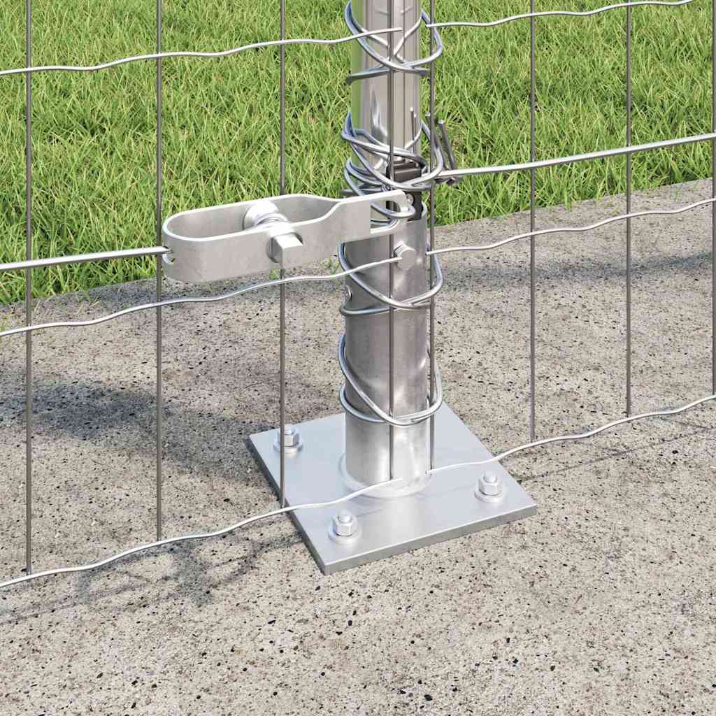 Outdoor Euro Fence with Concrete Base 10 x 1.4 m Silver Mesh