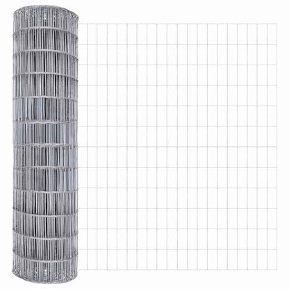 Outdoor Euro Fence with Concrete Base 10 x 1.4 m Silver Mesh