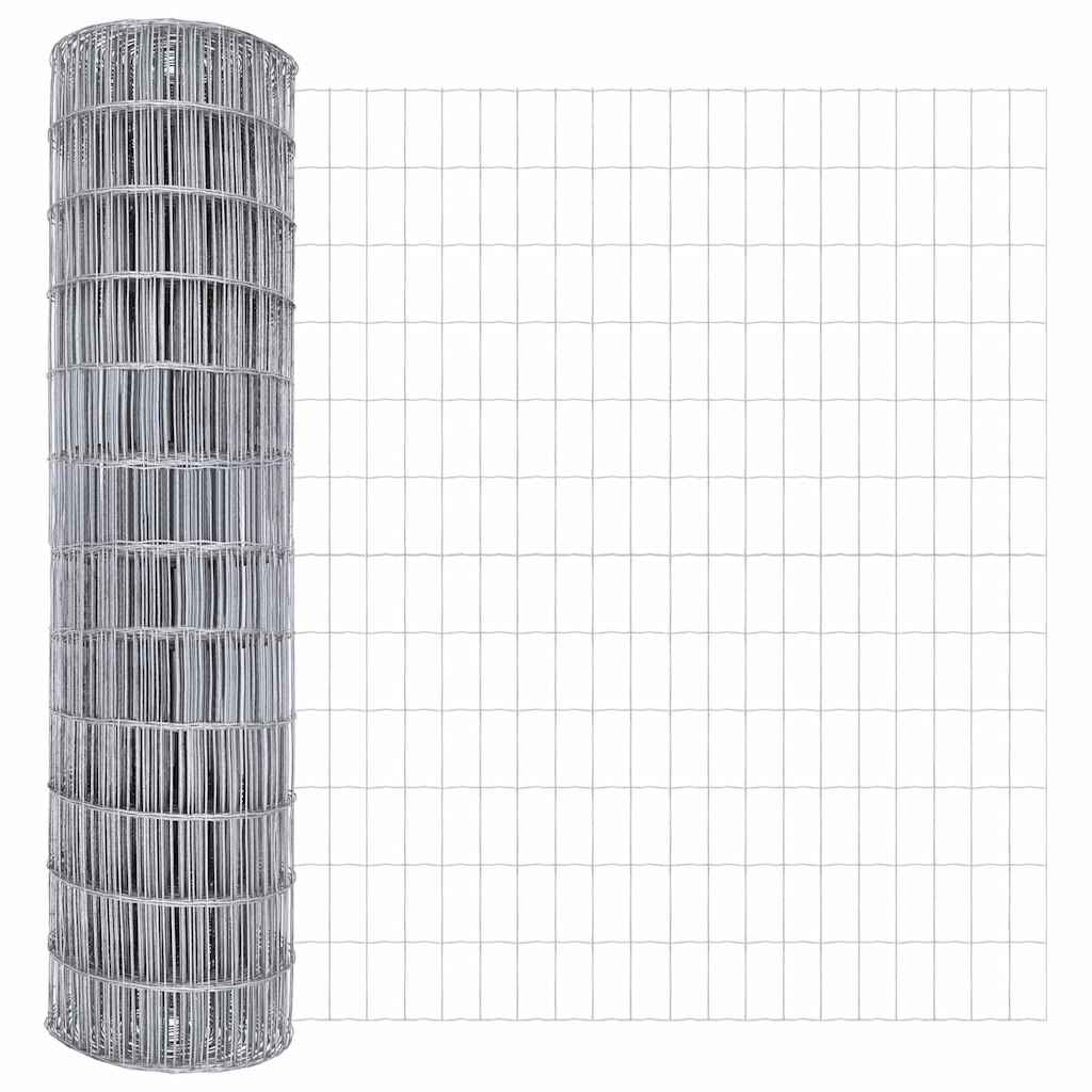 Outdoor Euro Fence with Concrete Base 10 x 1.5 m Silver Mesh