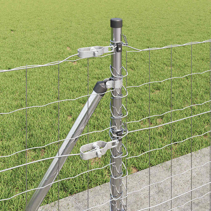 Outdoor Euro Fence with Concrete Base 10 x 0.4 m Silver Mesh