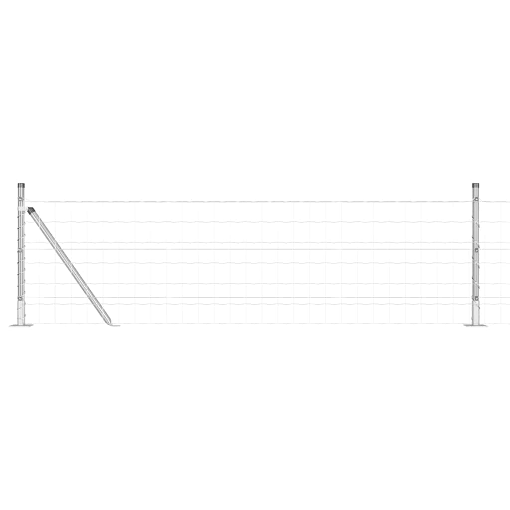 Outdoor Euro Fence with Concrete Base 10 x 0.4 m Silver Mesh
