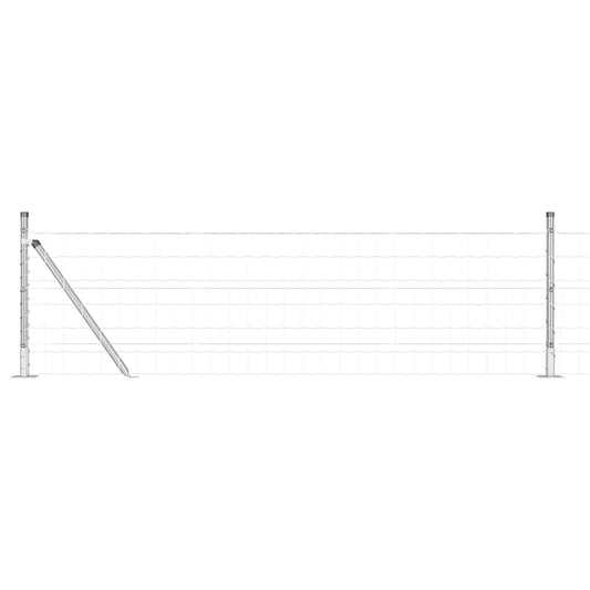 Outdoor Euro Fence with Concrete Base 10 x 0.4 m Silver Mesh