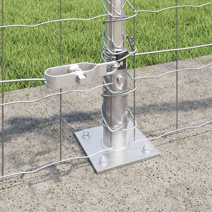 Outdoor Euro Fence with Concrete Base 10 x 0.6 m Silver Mesh
