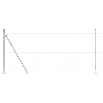 Outdoor Euro Fence with Concrete Base 10 x 0.8 m Silver Mesh