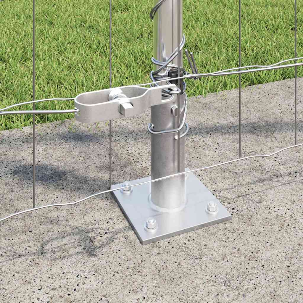 Outdoor Euro Fence with Concrete Base 10 x 1.2 m Silver Mesh