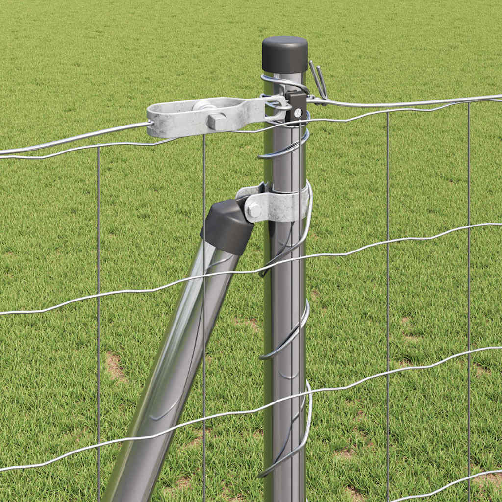 Outdoor Euro Fence with Concrete Base 10 x 1.2 m Silver Mesh