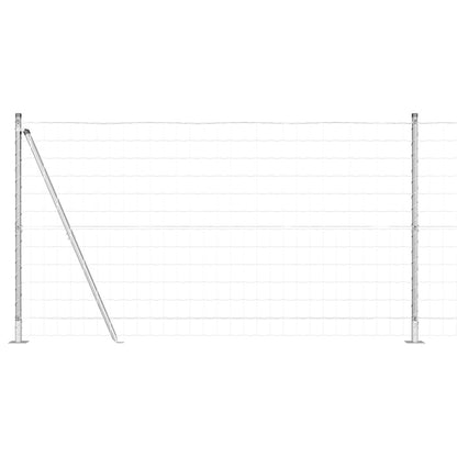 Outdoor Euro Fence with Concrete Base 10 x 1.2 m Silver Mesh
