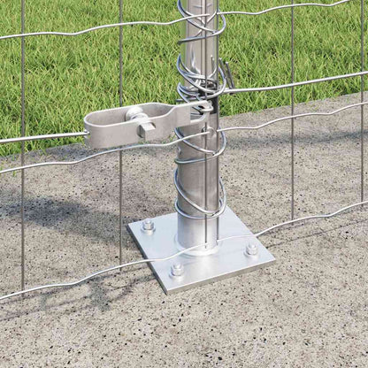 Outdoor Euro Fence with Concrete Base 10 x 1.4 m Silver Mesh