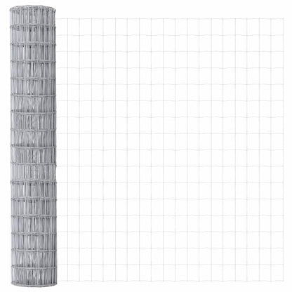 Outdoor Euro Fence with Concrete Base 10 x 1.4 m Silver Mesh