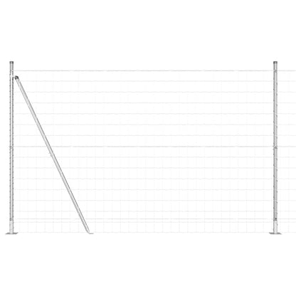 Outdoor Euro Fence with Concrete Base 10 x 1.5 m Silver Mesh