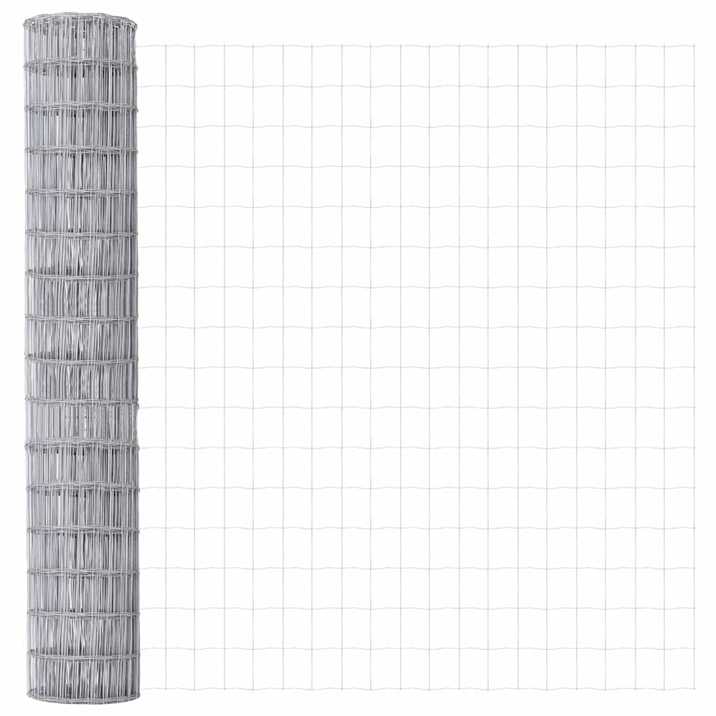 Outdoor Euro Fence with Concrete Base 10 x 1.5 m Silver Mesh