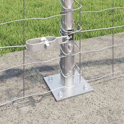 Outdoor Euro Fence with Concrete Base 10 x 0.6 m Silver Mesh