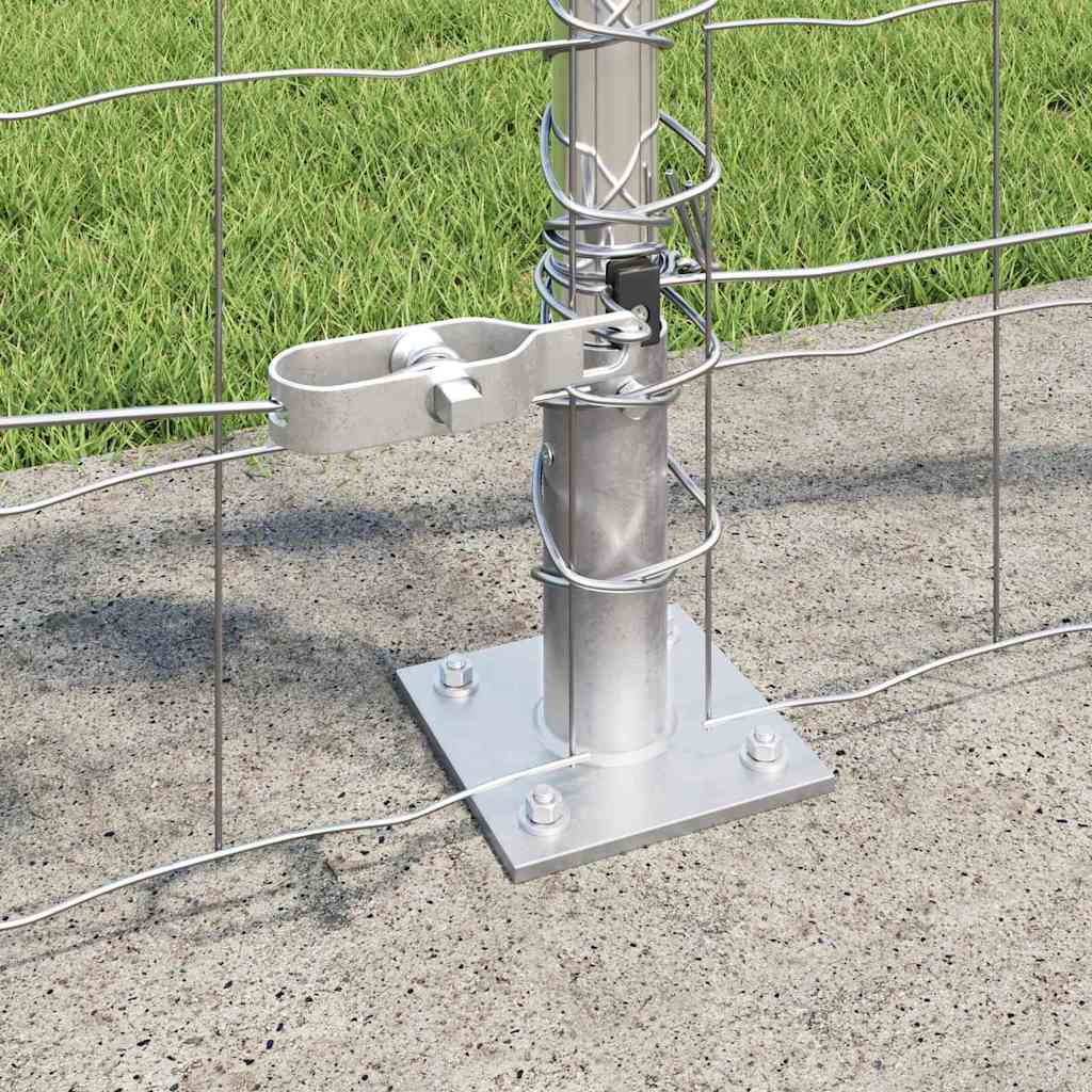 Outdoor Euro Fence with Concrete Base 10 x 0.8 m Silver Mesh