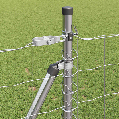 Outdoor Euro Fence with Concrete Base 10 x 0.8 m Silver Mesh