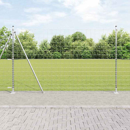 Euro Fence with Concrete Base 10 x 1.4 m Galvanised Steel Mesh