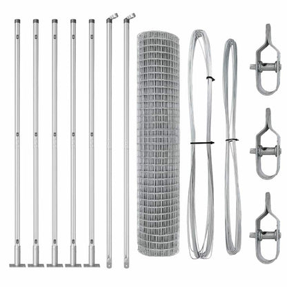 Euro Fence with Concrete Base 10 x 1.4 m Galvanised Steel Mesh