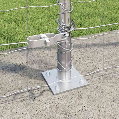 Outdoor Euro Fence with Concrete Base 10 x 1.5 m Silver Mesh