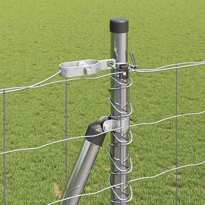 Outdoor Euro Fence with Concrete Base 10 x 1.5 m Silver Mesh